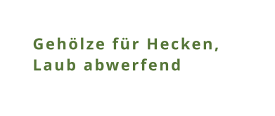 Gehölze für Hecken, Laub abwerfend